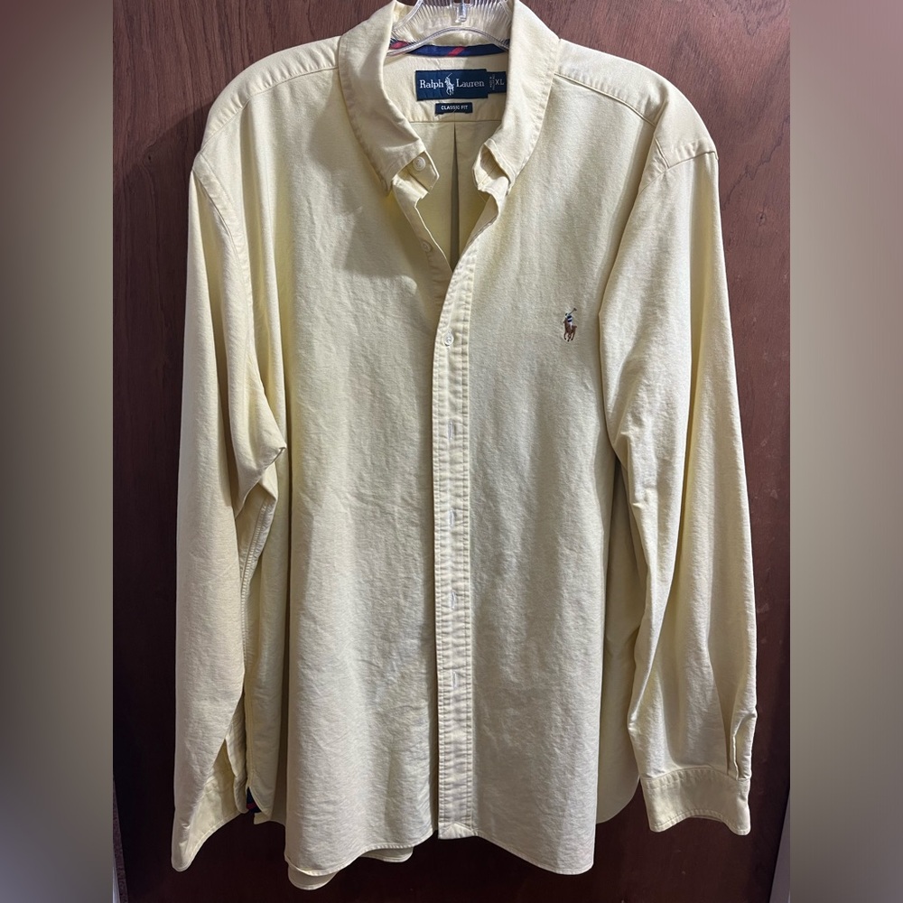 Polo Ralph Lauren XL Classic Fit Yellow Long Sleeve Button Down